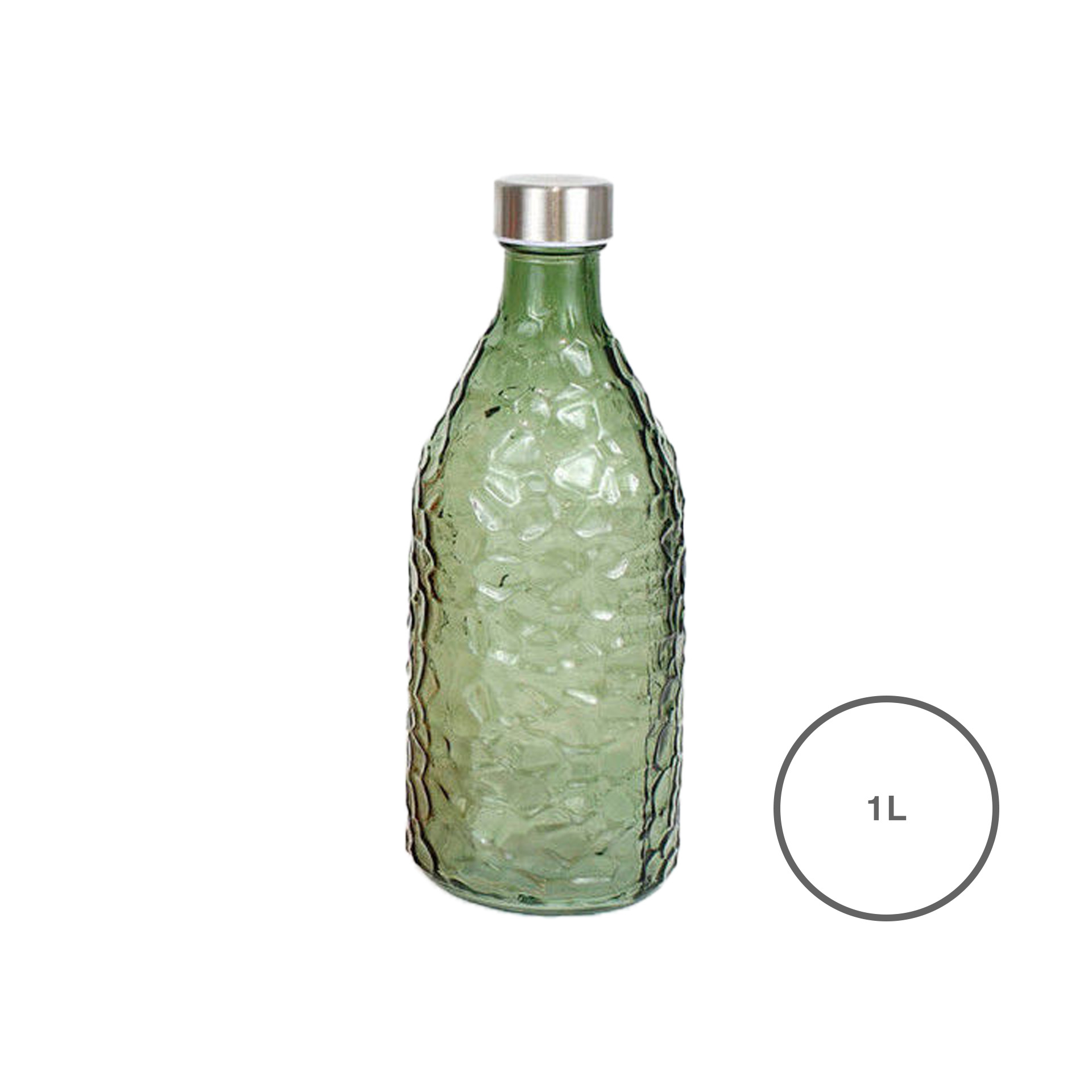 Garrafa Vidro Tampa Metal 1L