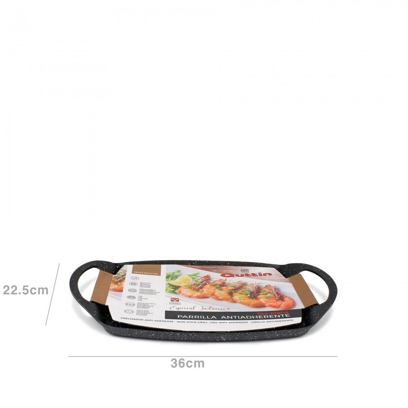Grelhador Antiaderente Preto 36X22.5X1.6CM Grelhador Antiaderente Preto 36X22.5X1.6CM