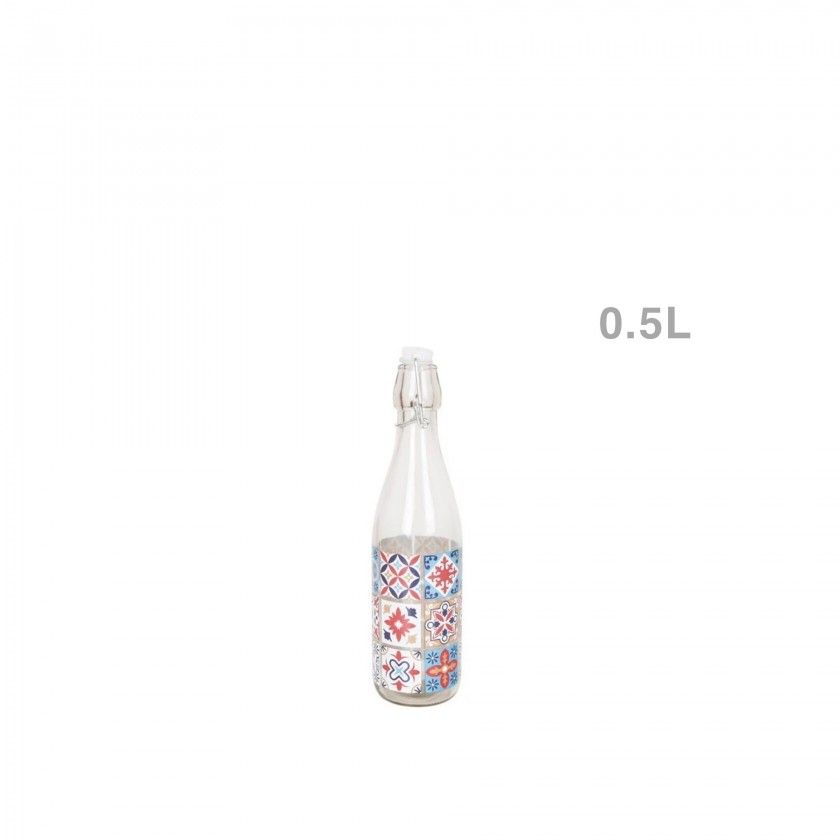 Garrafa Vidro Azulejos 0.5L Garrafa Vidro Azulejos 0.5L