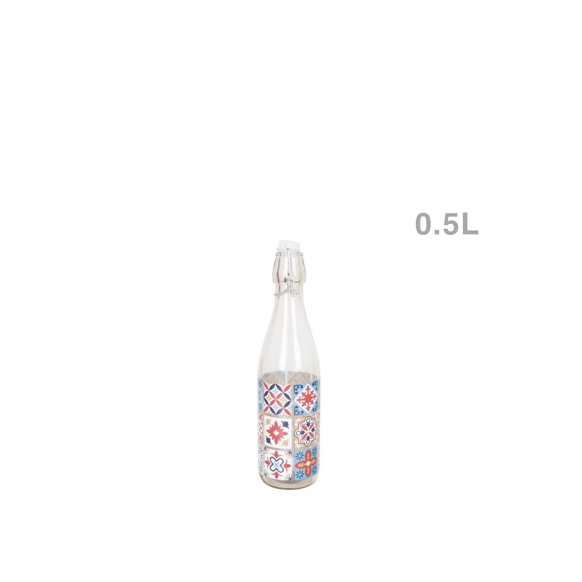 Garrafa Vidro Azulejos 0.5L