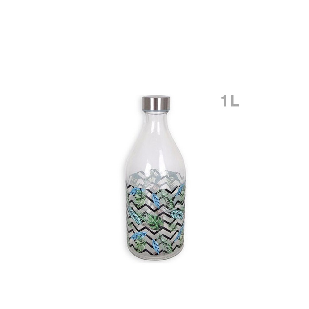 Garrafa Vidro Anna com Tampa Metal 1L