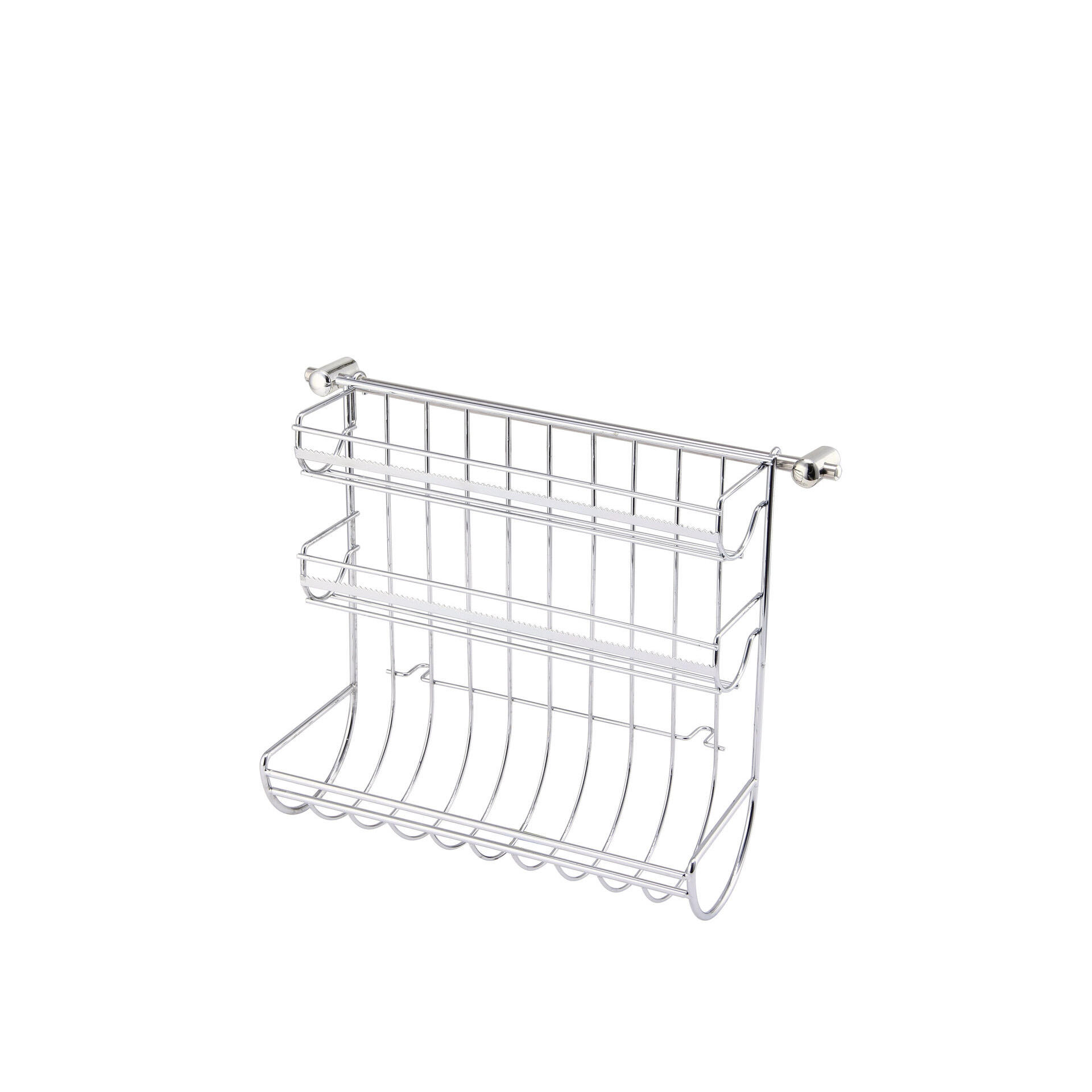 Porta Rolos Cozinha Triplo Metal 31.5X16X29.5CM