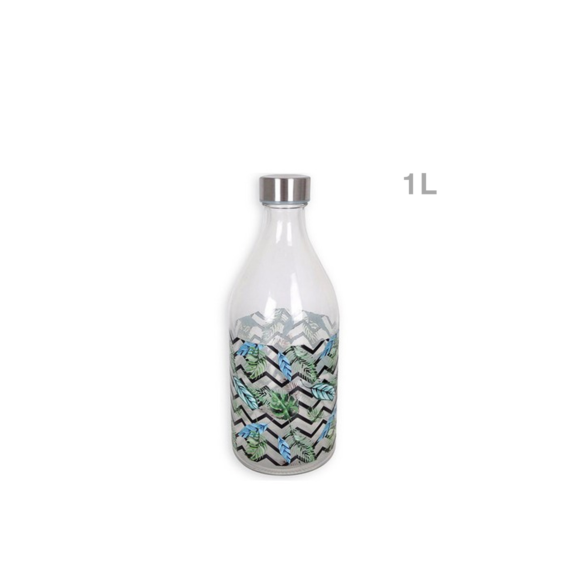 Garrafa Vidro Anna com Tampa Metal 1L