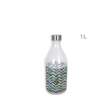 Garrafa Vidro Anna com Tampa Metal 1L