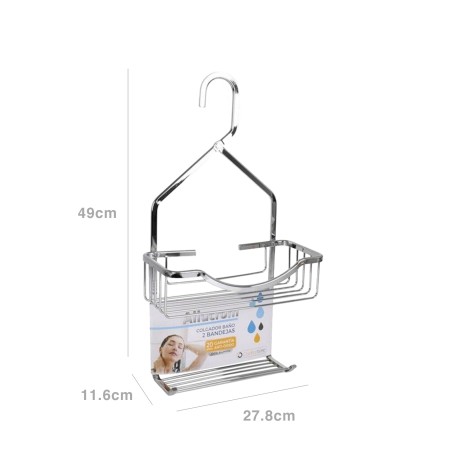 Cabide Banho Allucrom 2 Bandejas 27.8X11.6X49cm - Image product