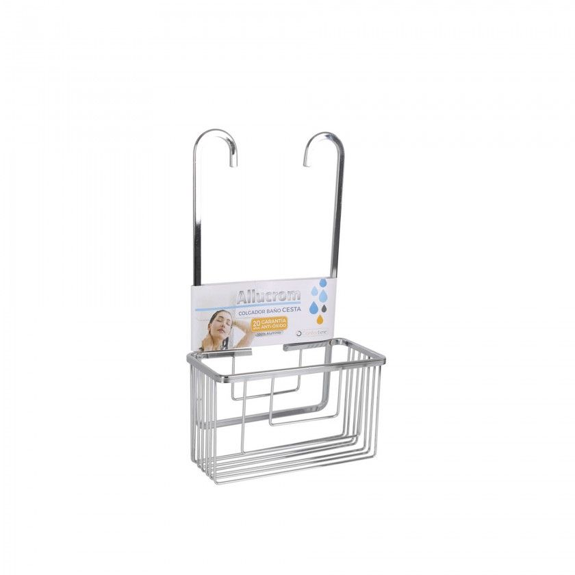 Cabide para Banho com Cesta Alumnio 25X12.5X44.5CM