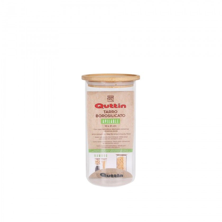 Frasco Hermtico Quttin Tampa Bambu 10X21CM