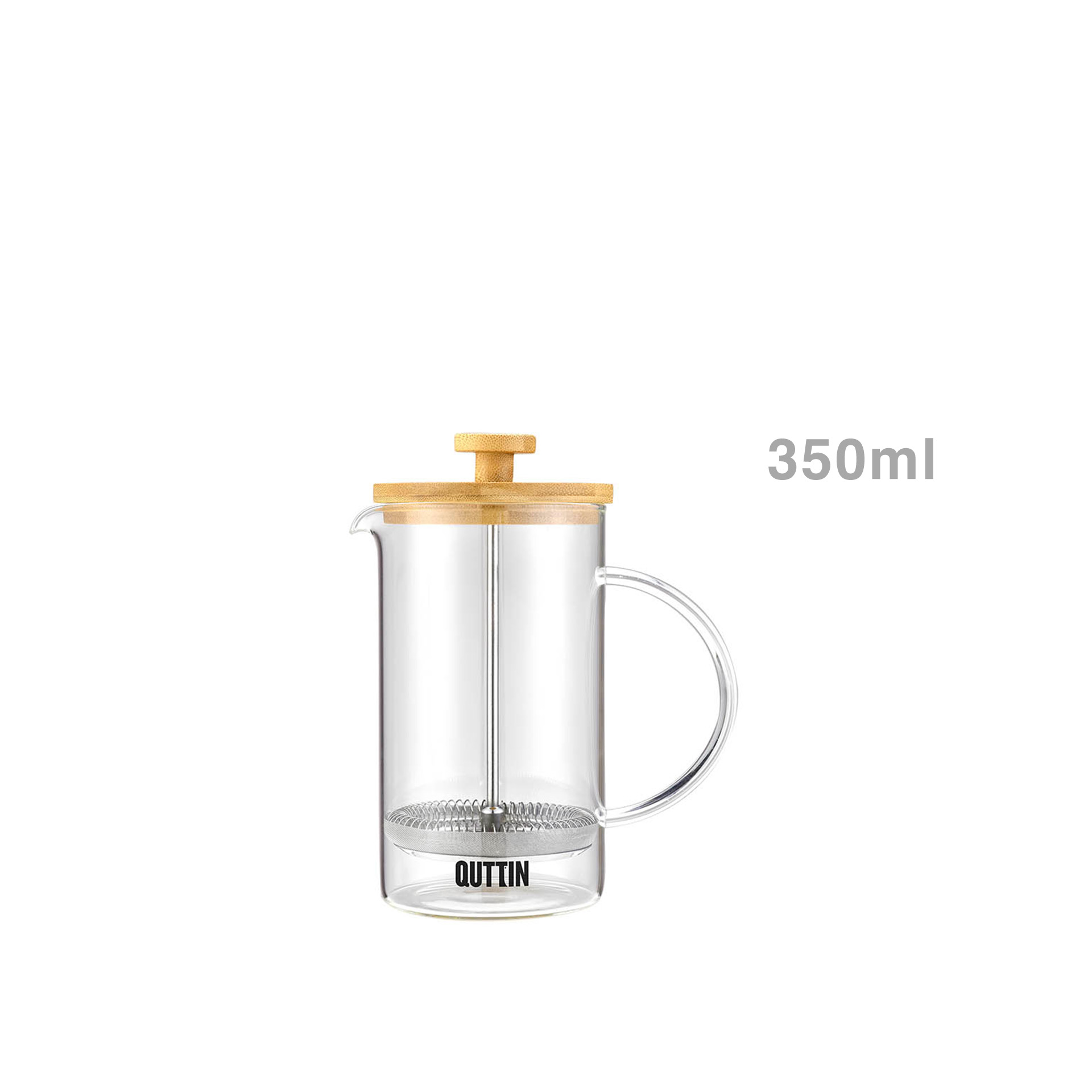 Jarro Vidro Café / Chá Tampa Bambu 350ml