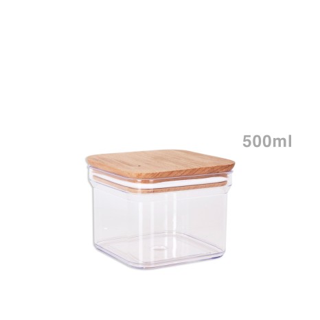 Caixa Hermética Quttin com Tampa Madeira Quadrado 0.500ml - Image product