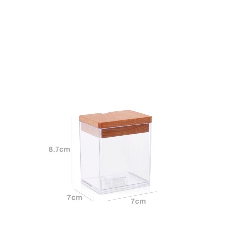A�ucareiro Pl�stico Tampa Madeira 7X7X8.7CM - Image product