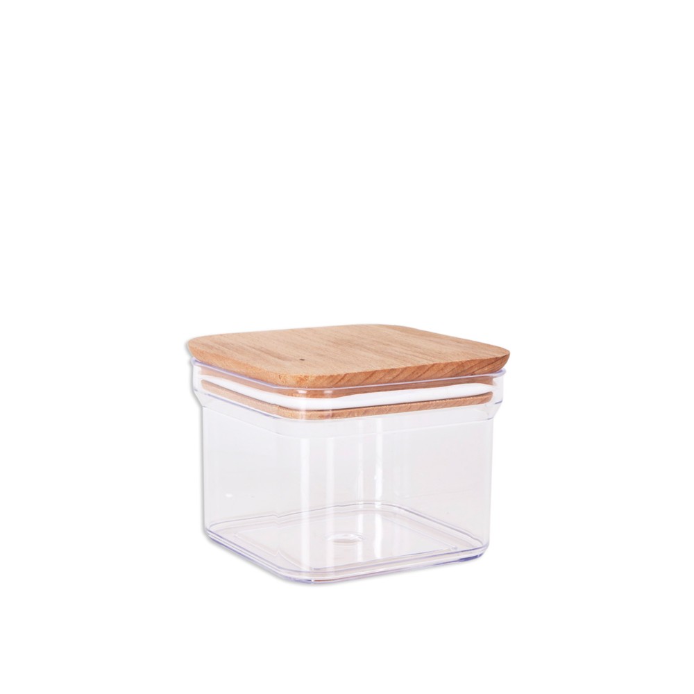 Caixa Herm�tica Quttin com Tampa Madeira Quadrado 0.500ml