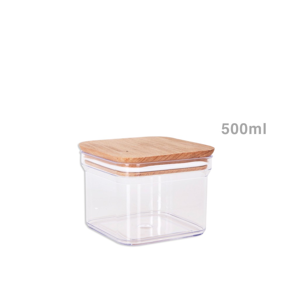 Caixa Herm�tica Quttin com Tampa Madeira Quadrado 0.500ml