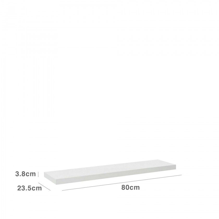Estante Parede MDF Branco 23.5X80X3.8CM Estante Parede MDF Branco 23.5X80X3.8CM