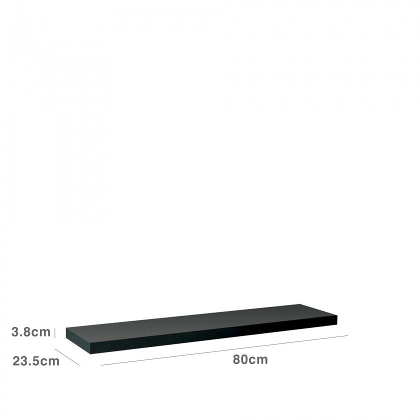 Estante Parede MDF Preto 23.5X80X3.8CM Estante Parede MDF Preto 23.5X80X3.8CM