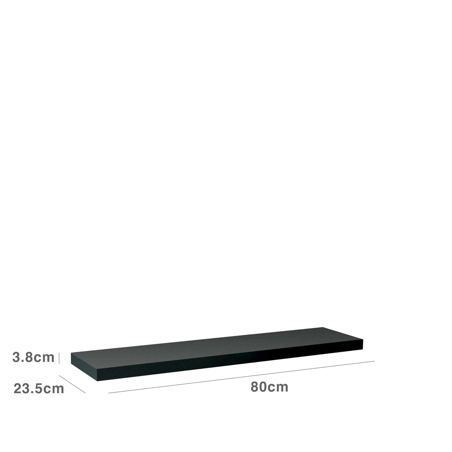 Estante Parede MDF Preto 23.5X80X3.8CM
