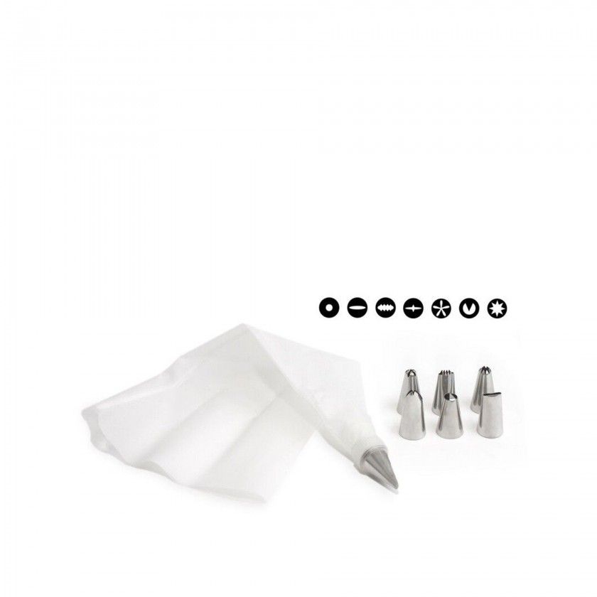 Saco Pasteleiro com 7 Bicos Inox Saco Pasteleiro com 7 Bicos Inox