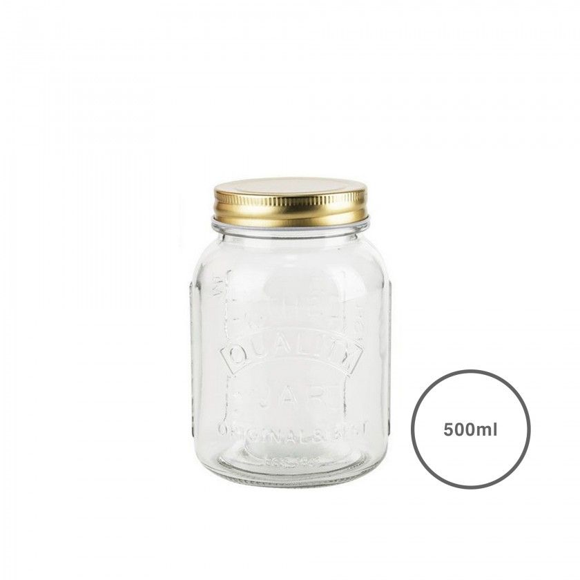 Frasco Hermético Anna com Tampa Rosca Dourada 0.500ml Frasco Hermético Anna com Tampa Rosca Dourada 0.500ml