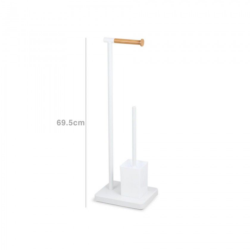 Suporte Rolo Papel Higiénico + Escovilhão Wc 23X18X69.5CM Suporte Rolo Papel Higiénico + Escovilhão Wc 23X18X69.5CM