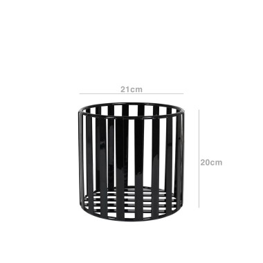Suporte Metal Redondo Preto 21X20cm