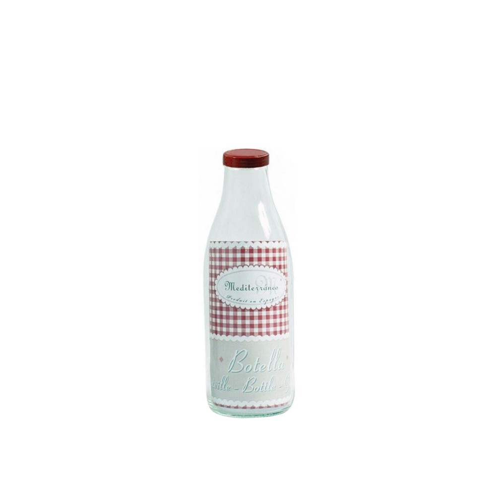 Garrafa Vidro Tampa Metal 1L
