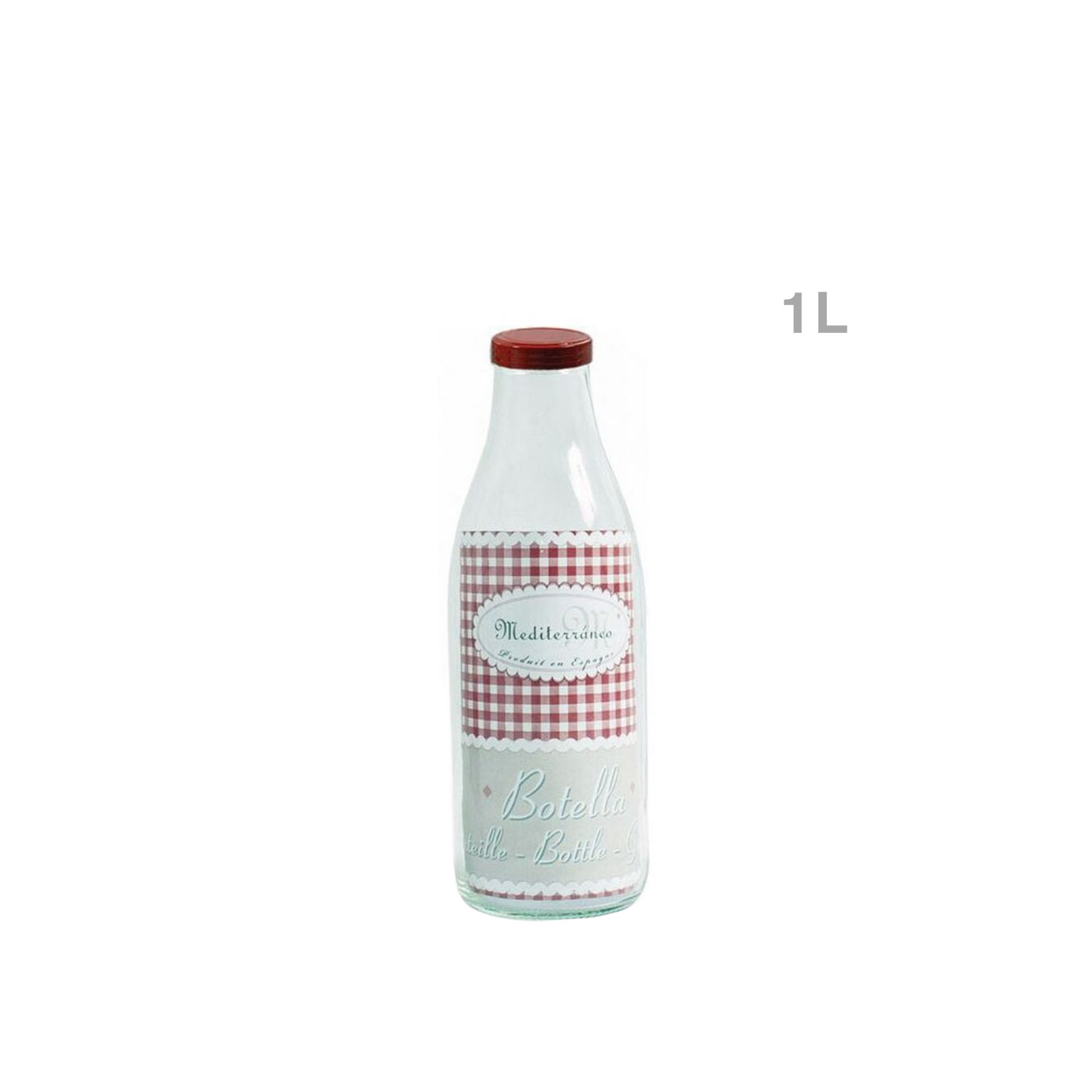 Garrafa Vidro Tampa Metal 1L