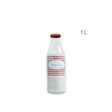 Garrafa Vidro Tampa Metal 1L
