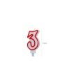 Vela Aniversário Branco / Vermelho 7cm N.3 Vela Aniversário Branco / Vermelho 7cm N.3