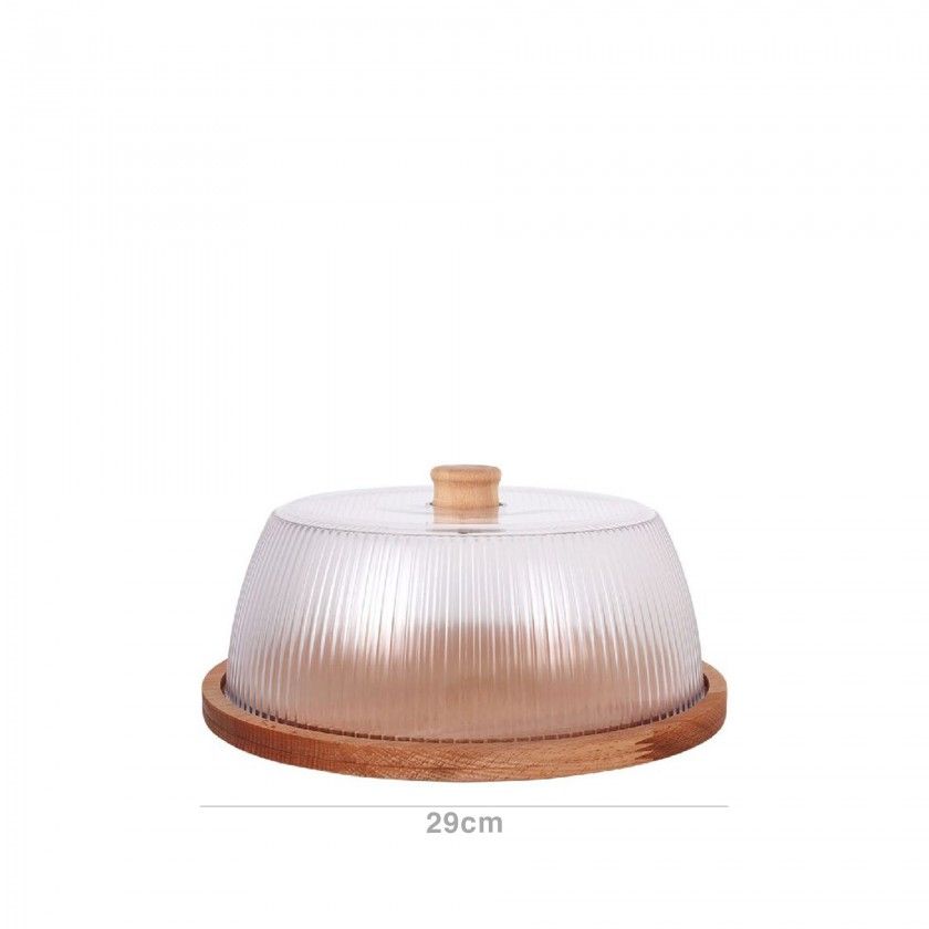 Queijeira Base Madeira Linhas 29cm Queijeira Base Madeira Linhas 29cm