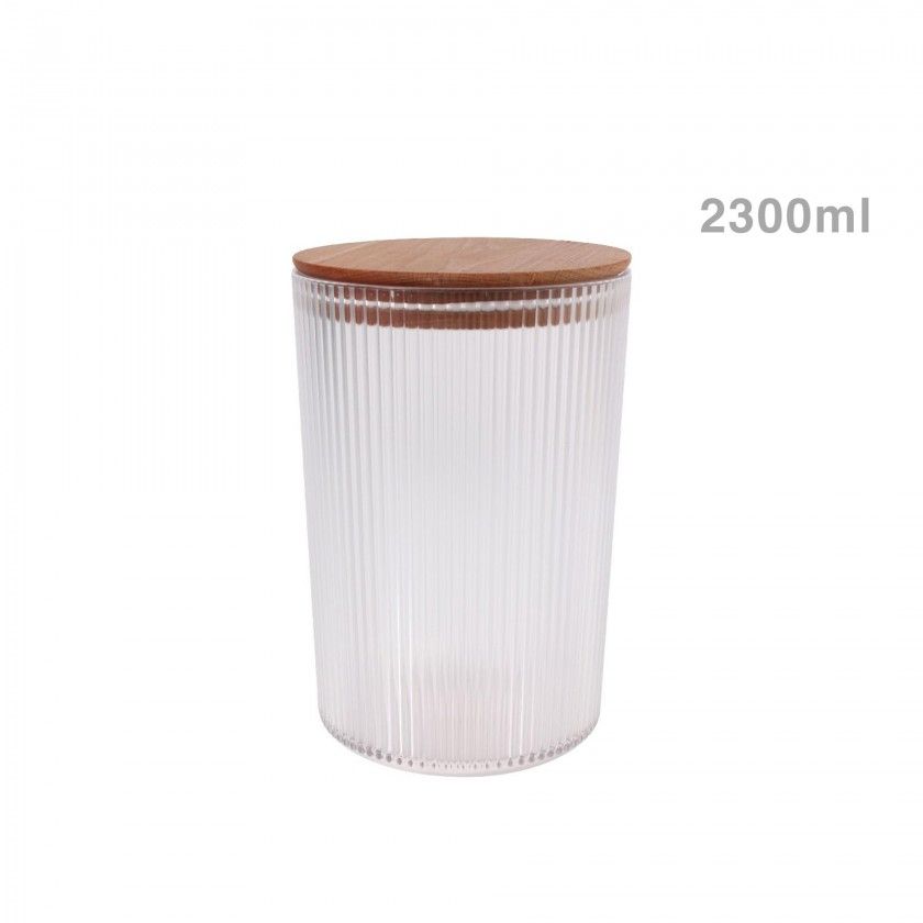 Frasco Linhas Tampa Madeira Redondo 2300ml Frasco Linhas Tampa Madeira Redondo 2300ml