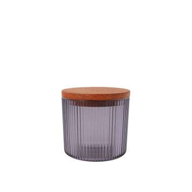 Açucareiro Plástico Linhas Tampa Madeira 330ML