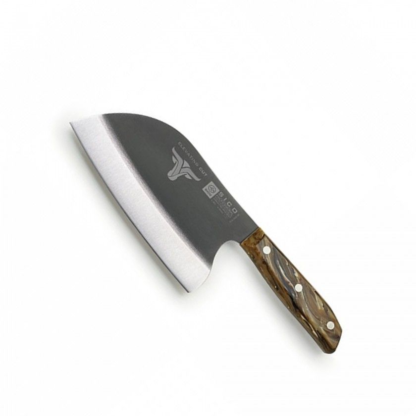 Faca Srvia Cabo Acrlico Sico Efeito Mrmore Creme 20cm