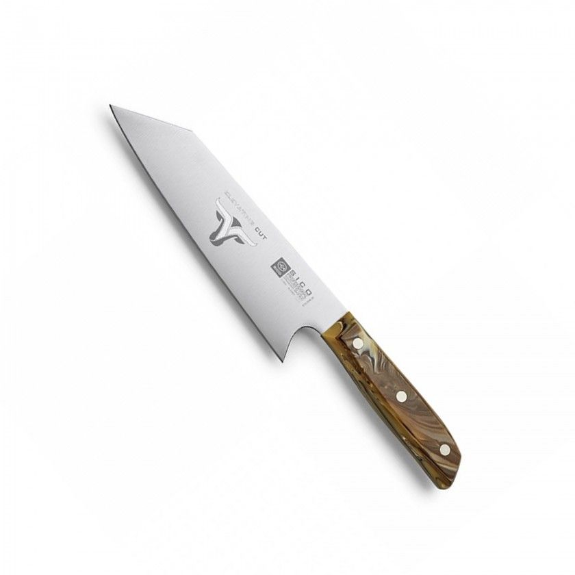 Faca Chefe Cabo Acrlico Sico Efeito Mrmore Creme 20cm