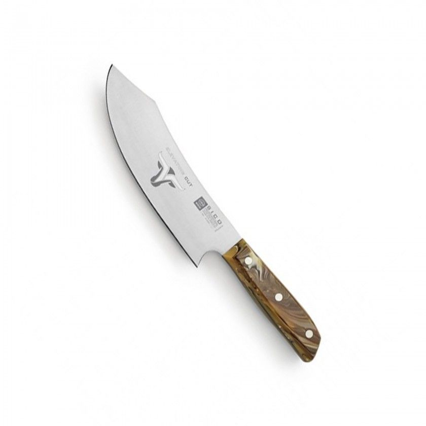 Faca Chefe Cabo Acrlico Sico Efeito Mrmore Creme 20cm