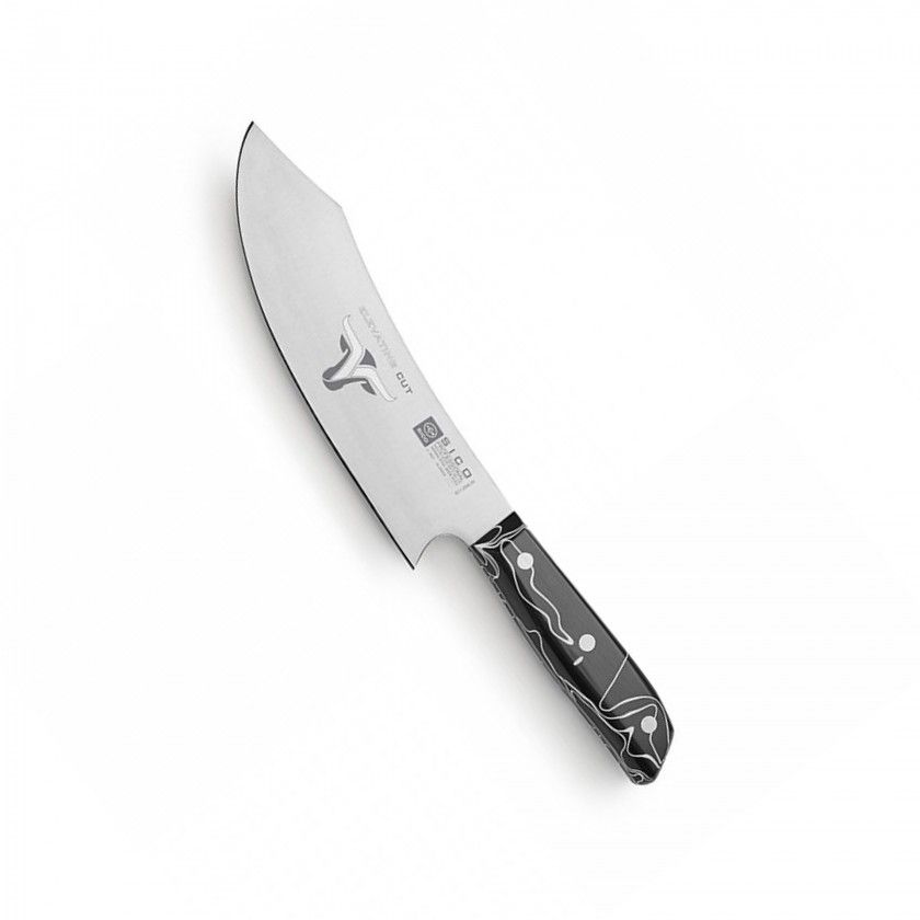 Faca Chefe Cabo Acrlico Sico Efeito Mrmore Preto 20cm