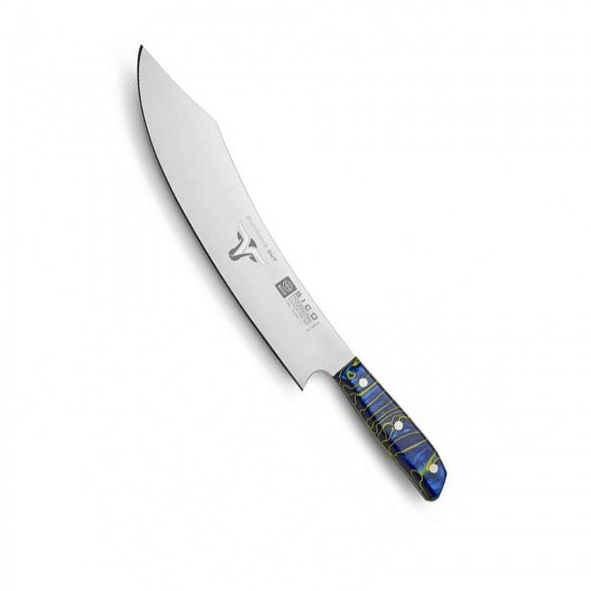 Faca Chefe Cabo Acrlico Sico Efeito Mrmore Azul 30cm