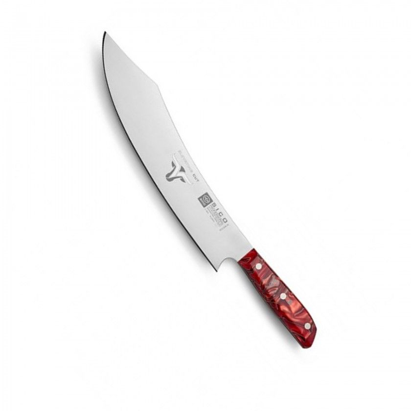 Faca Chefe Cabo Acrlico Sico Efeito Mrmore Vermelho 30cm