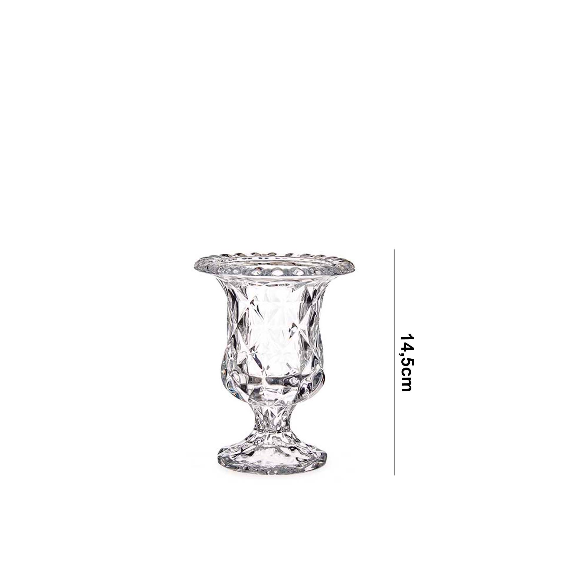 Jarra Vidro com Pé Losangos 14.5cm