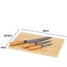 Tbua Queijo Bambu + 3 Facas 40X26.3X4cm