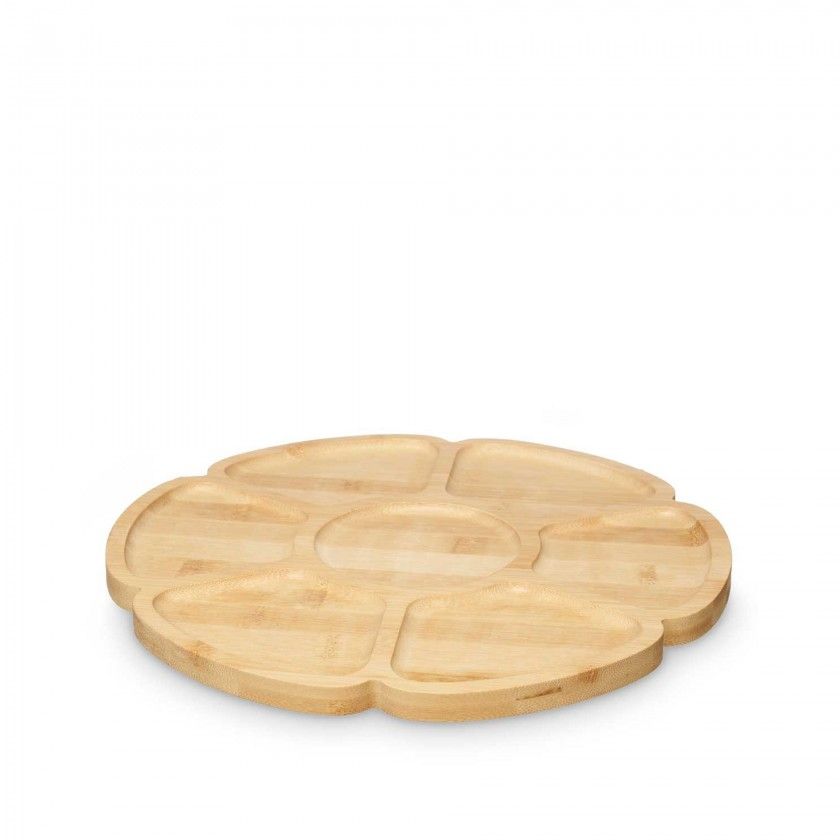 Bandeja Aperitivos Bambu 7 Divises Redondo 30X1.7cm