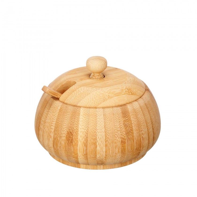 Aucareiro Bambu com Colher 11.5X12X7cm