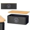 Caixa Pão Metal Tampa Bambu 33X18X12cm Caixa Pão Metal Tampa Bambu 33X18X12cm
