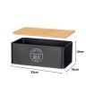 Caixa Pão Metal Tampa Bambu 33X18X12cm Caixa Pão Metal Tampa Bambu 33X18X12cm