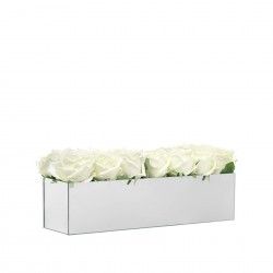 Floreira Espelho Rosas Brancas 40X10X10cm