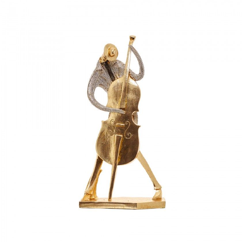 Esttua Msico Dourado 14.5X12X46cm