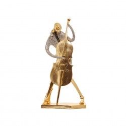 Esttua Msico Dourado 14.5X12X46cm