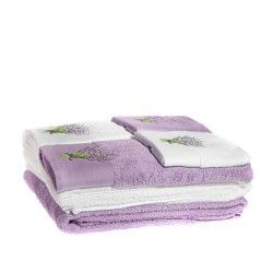 Jogo Banho 100% Algodo Lavanda  Lilas  6 Peas