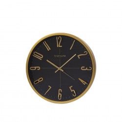 Relgio Parede Timemark Redondo Preto Borda Dourada 34cm