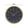 Relógio Parede Timemark Redondo Azul Borda Dourada 34cm Relógio Parede Timemark Redondo Azul Borda Dourada 34cm