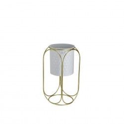Vaso Branco Base Dourada Redondo