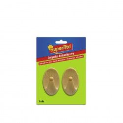 Cabide Adesivo Plstico Castanho 5.5cm Pack 2